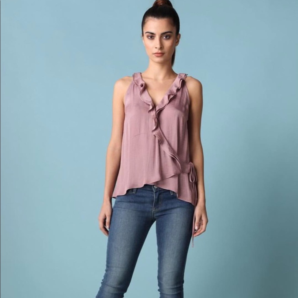 Wrap ruffle top